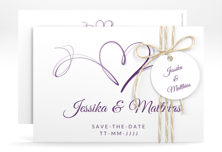 Save the Date-Karte Envie A6 Karte quer lila