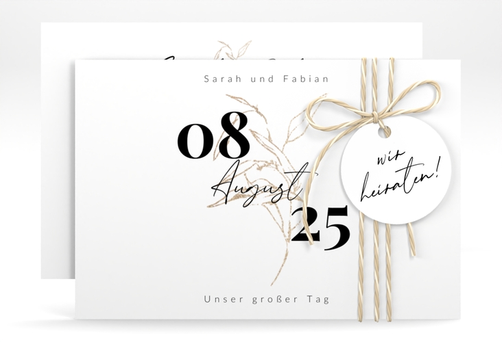 Save the Date-Karte Seed A6 Karte quer weiss