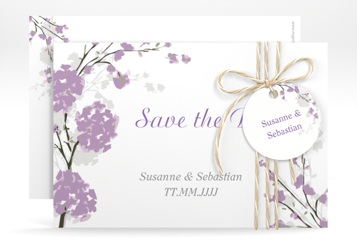 Save the Date-Karte Hochzeit Salerno A6 Karte quer flieder