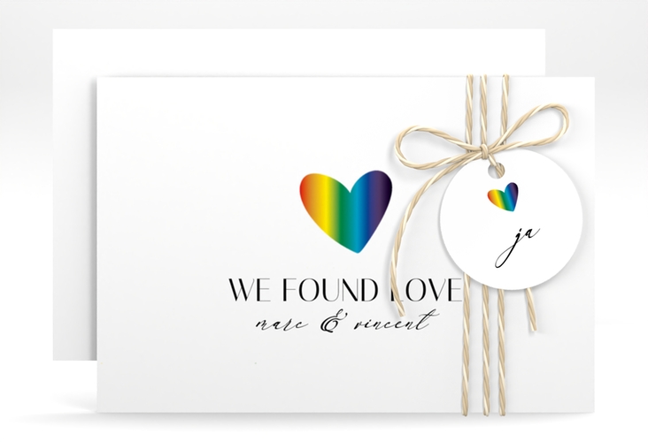 Save the Date-Karte Liebesbote A6 Karte quer bunt