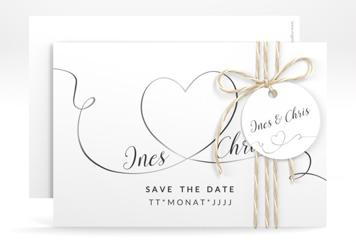 Save the Date-Karte Hochzeit Dolce A6 Karte quer hochglanz