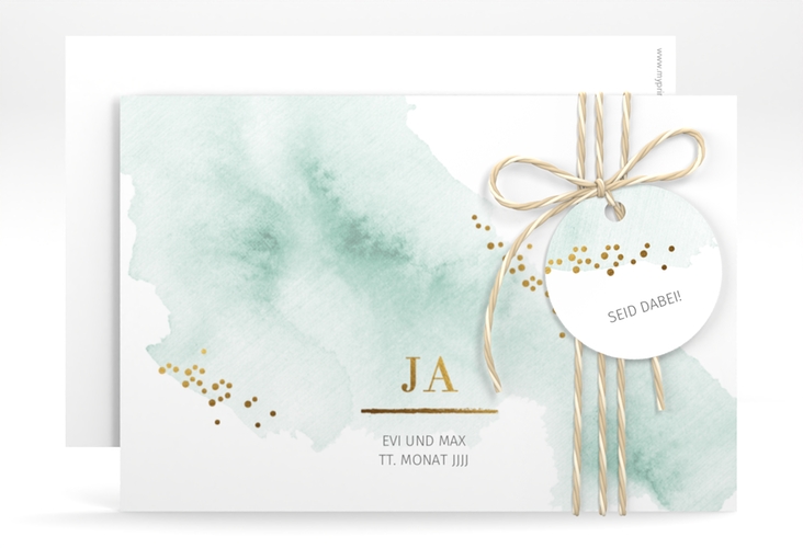 Save the Date-Karte Pastell A6 Karte quer mint