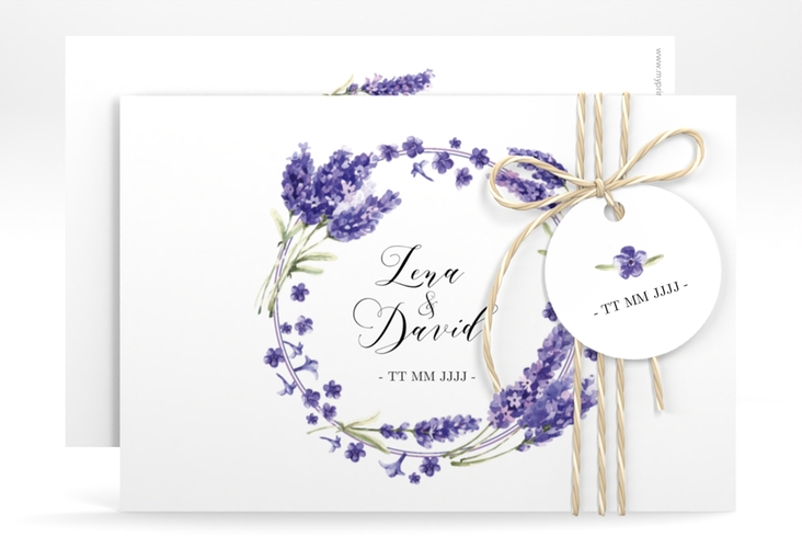 Save the Date-Karte Lavendel A6 Karte quer