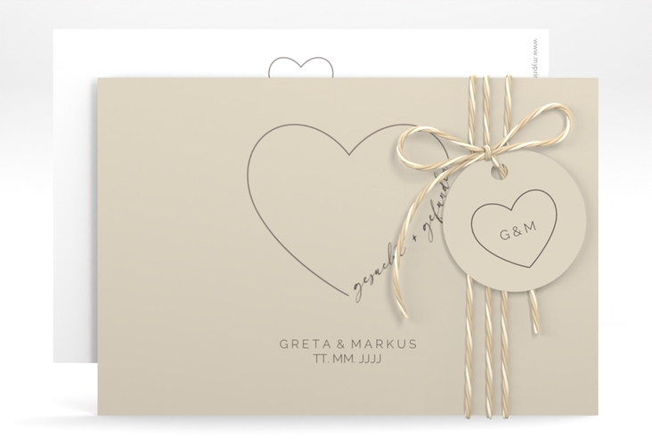 Save the Date-Karte Lebenstraum A6 Karte quer beige hochglanz