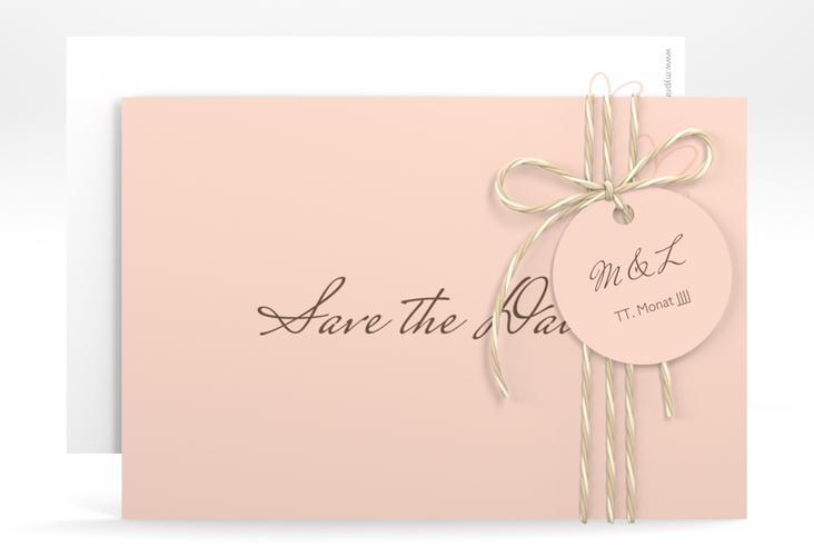 Save the Date-Karte Purity A6 Karte quer apricot