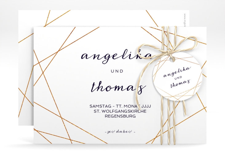 Save the Date-Karte Asymmetry A6 Karte quer weiss