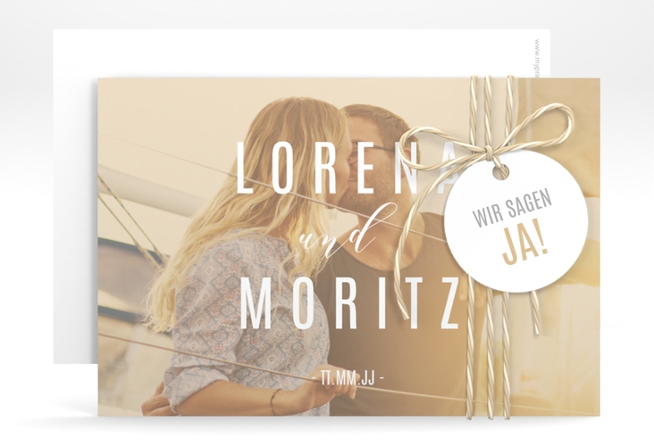 Save the Date-Karte Memory A6 Karte quer beige
