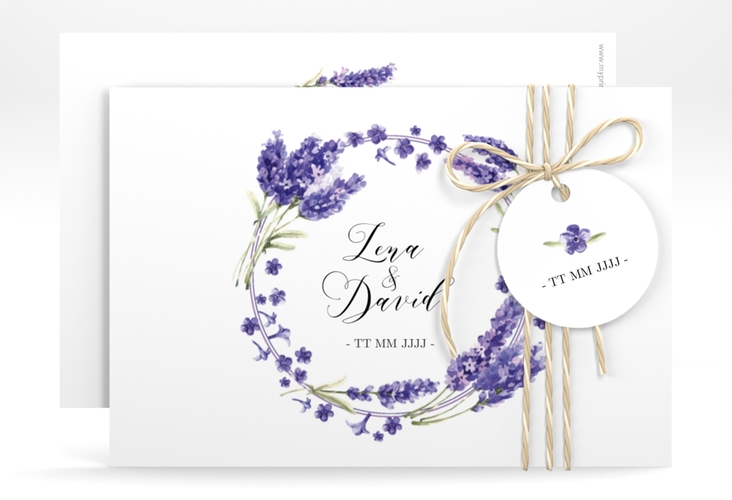 Save the Date-Karte "Lavendel" DIN A6 quer