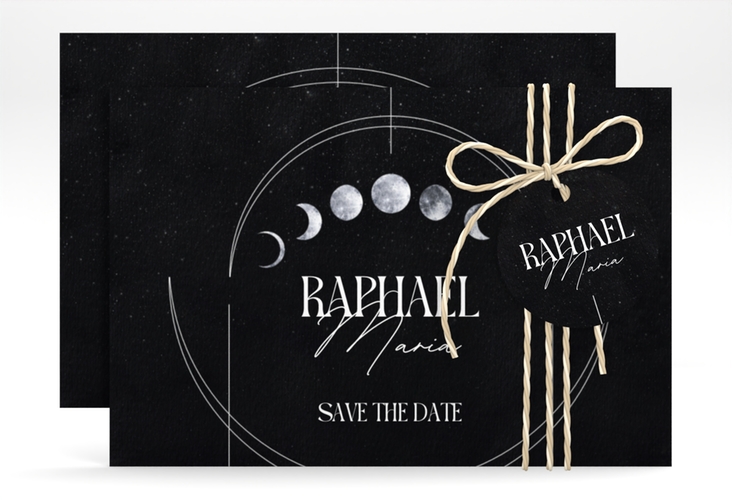 Save the Date-Karte Mondphase A6 Karte quer