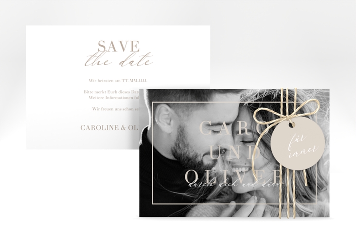 Save the Date-Karte "Moment" A6 quer beige