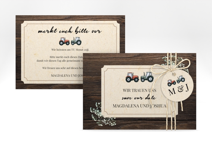 Save the Date-Karte Bauernhochzeit A6 Karte quer