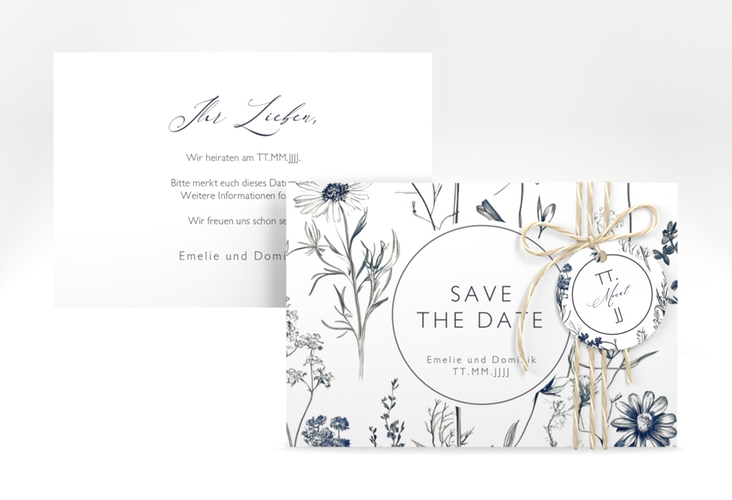 Save the Date-Karte Chinoiserie A6 Karte quer