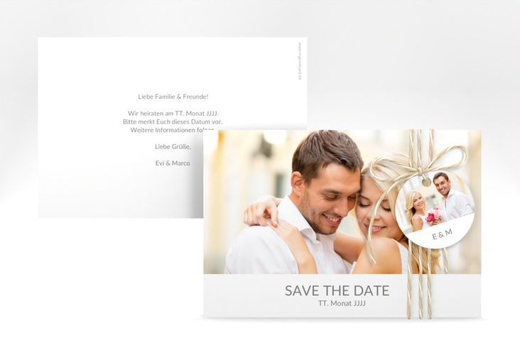 Save the Date-Karte Hochzeit Vista A6 Karte quer weiss