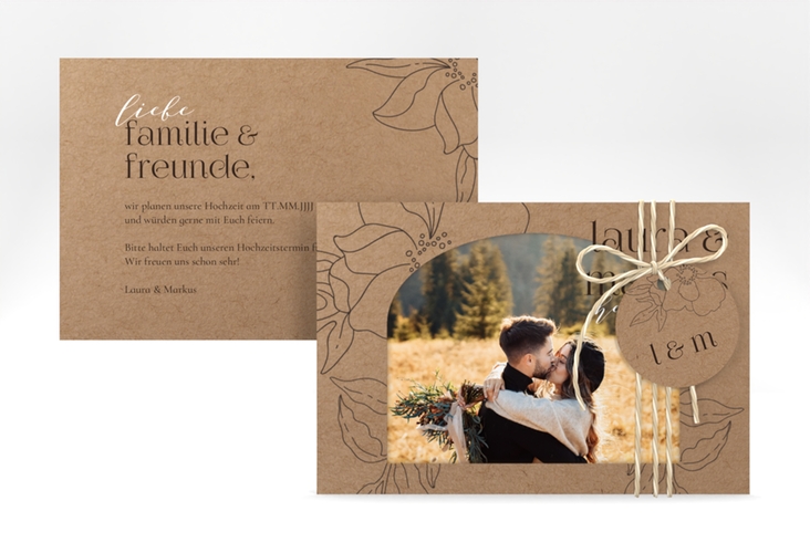 Save the Date-Karte Alpenblume A6 Karte quer hochglanz