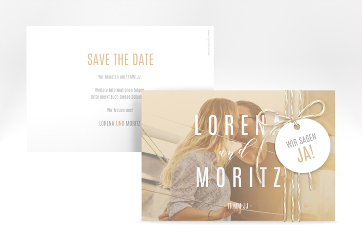 Save the Date-Karte Memory A6 Karte quer beige