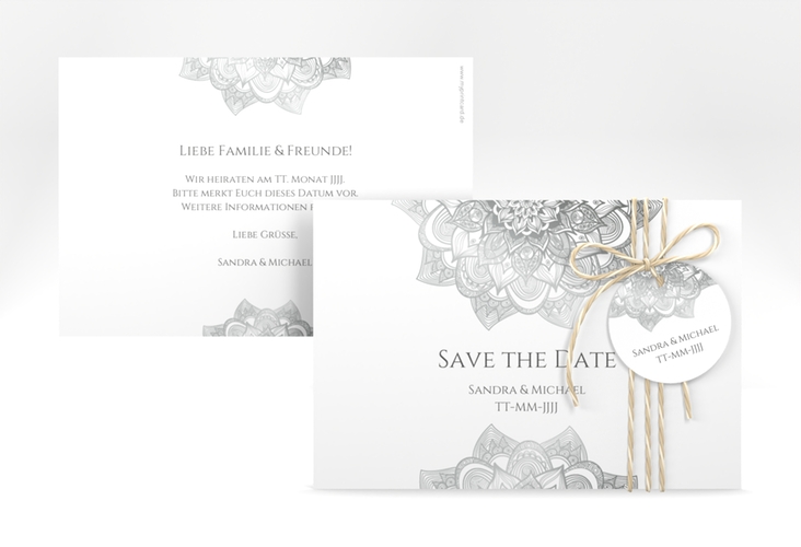 Save the Date-Karte Hochzeit Delight A6 Karte quer grau