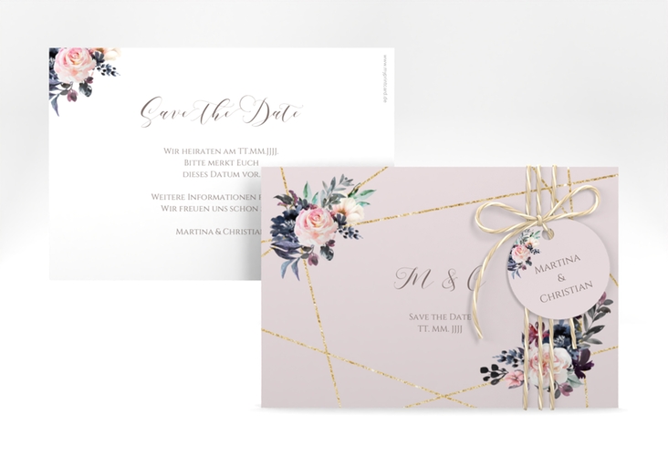 Save the Date-Karte Azalie A6 Karte quer