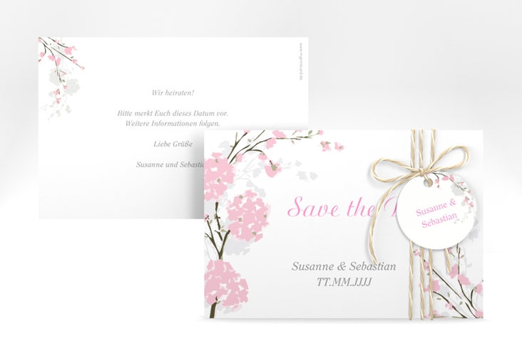 Save the Date-Karte Hochzeit Salerno A6 Karte quer rosa