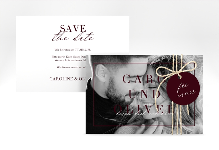 Save the Date-Karte Moment A6 Karte quer rot hochglanz