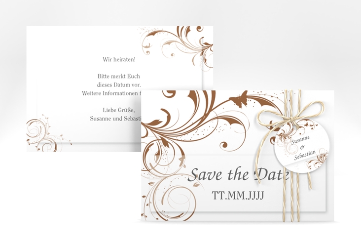 Save the Date-Karte Hochzeit "Palma" A6 Karte quer hochglanz