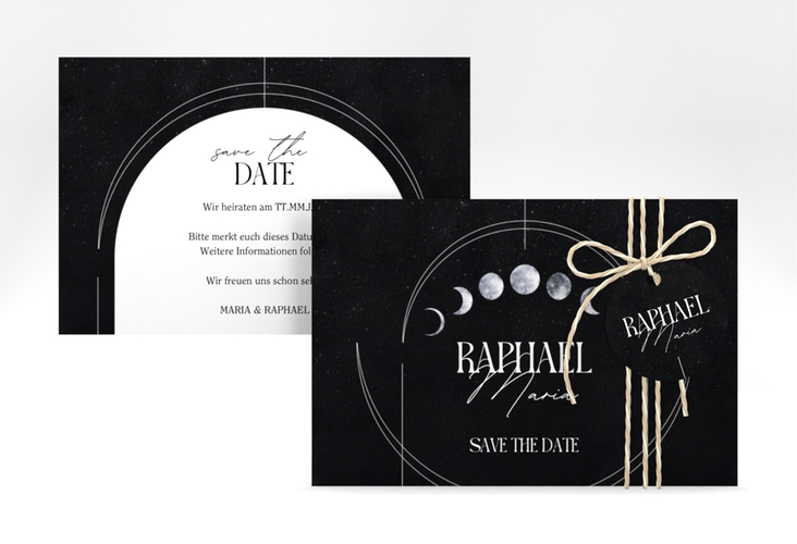 Save the Date-Karte Mondphase A6 Karte quer