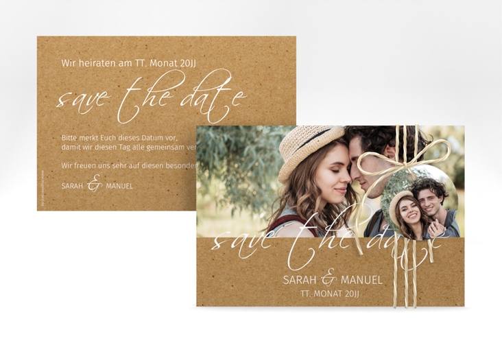Save the Date-Karte Big Picture A6 Karte quer hochglanz mit Foto des Brautpaars