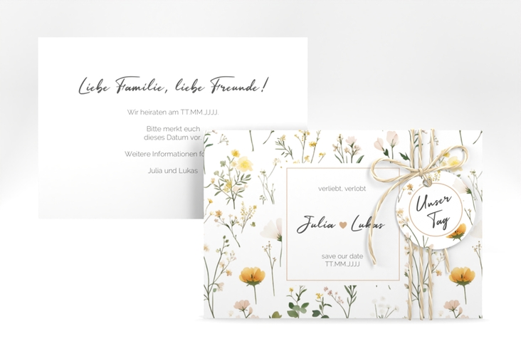 Save the Date-Karte Blumenwiese A6 Karte quer bunt hochglanz