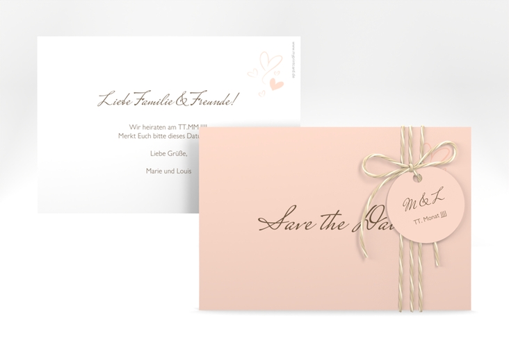 Save the Date-Karte Purity A6 Karte quer apricot