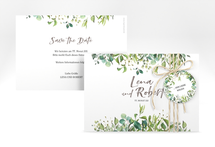 Save the Date-Karte Natural A6 Karte quer weiss