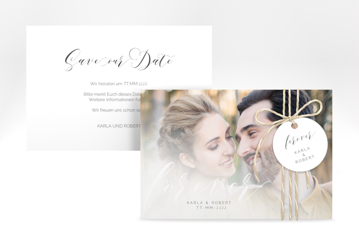 Save the Date-Karte Promise A6 Karte quer weiss