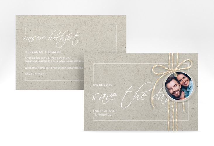 Save the Date-Karte Simple Line A6 Karte quer grau