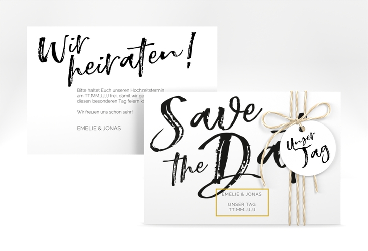 Save the Date-Karte Words A6 Karte quer weiss
