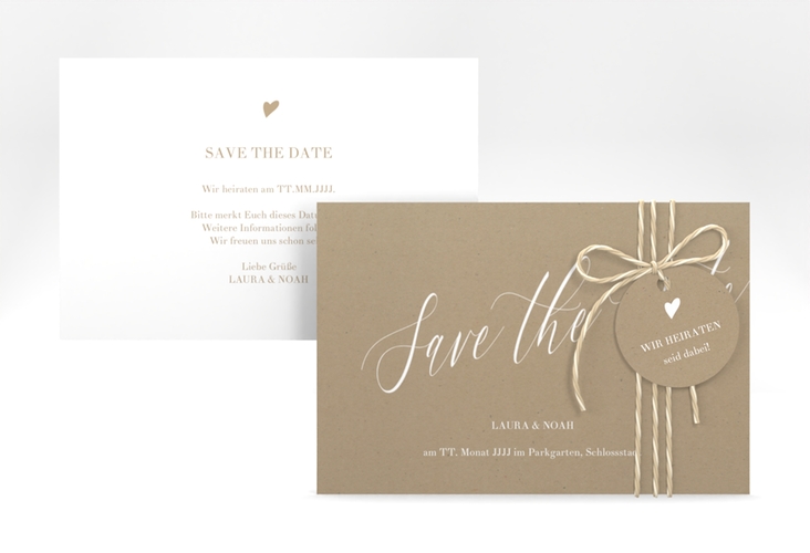 Save the Date-Karte Kalligrafie A6 Karte quer