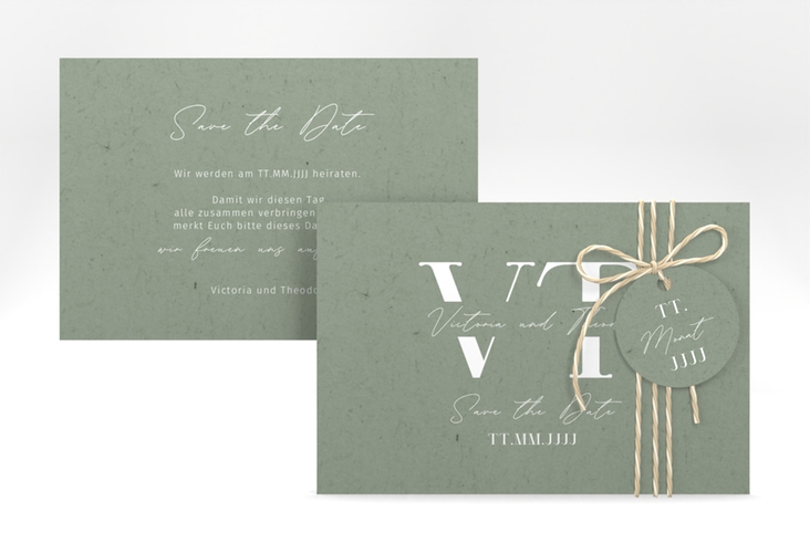 Save the Date-Karte Everlasting A6 Karte quer mit großen Initialen