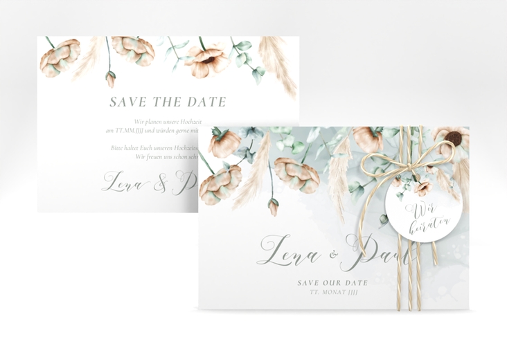 Save the Date-Karte Anemone A6 Karte quer