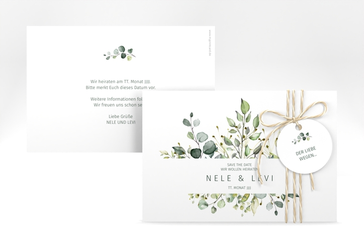 Save the Date-Karte Enchanting A6 Karte quer weiss hochglanz