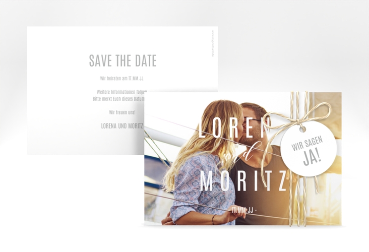 Save the Date-Karte Memory A6 Karte quer weiss