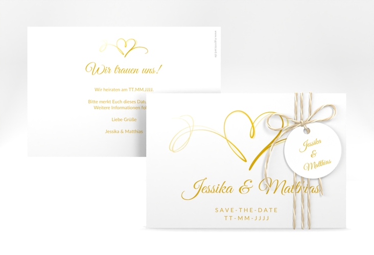 Save the Date-Karte Envie A6 Karte quer gold