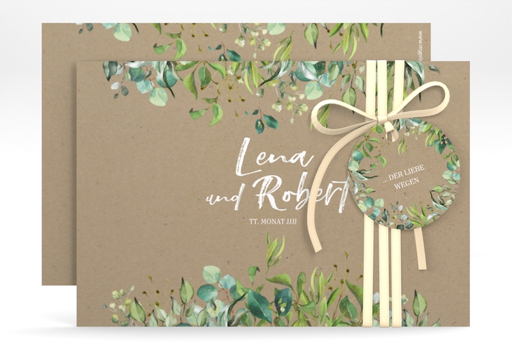 Save the Date-Karte Natural A6 Karte quer Kraftpapier