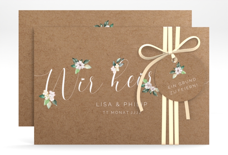 Save the Date-Karte Inlove A6 Karte quer Kraftpapier hochglanz