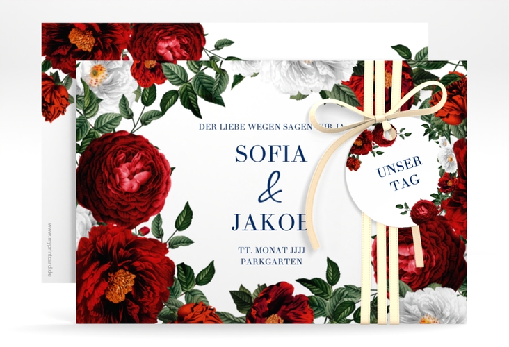 Save the Date-Karte Florista A6 Karte quer weiss hochglanz