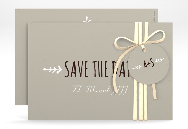 Save the Date-Karte Hochzeit Eden A6 Karte quer weiss