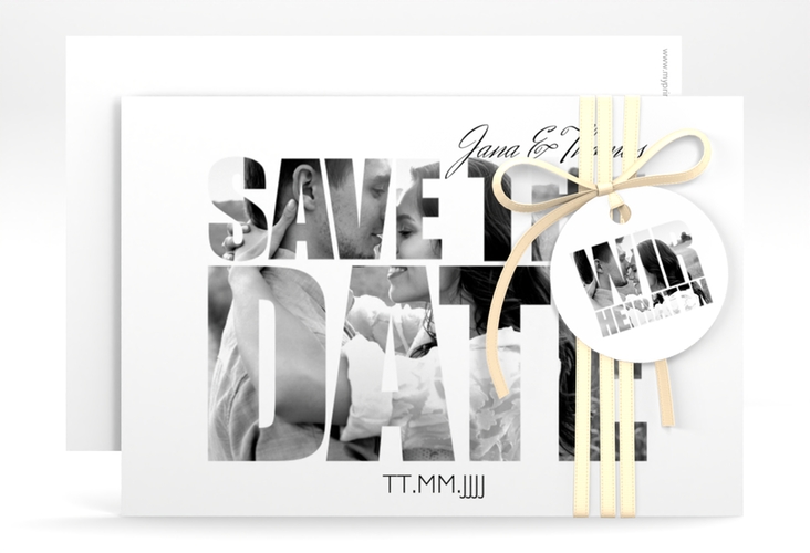 Save the Date-Karte Hochzeit Letters A6 Karte quer