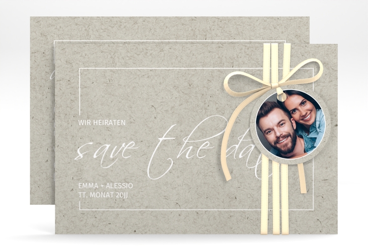 Save the Date-Karte Simple Line A6 Karte quer grau