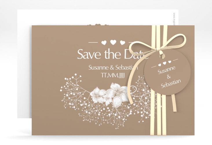 Save the Date-Karte Hochzeit Jena A6 Karte quer braun