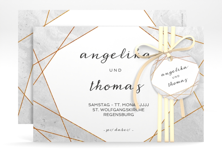 Save the Date-Karte Asymmetry A6 Karte quer grau