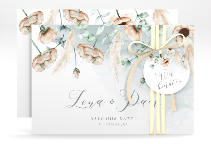 Save the Date-Karte Anemone A6 Karte quer