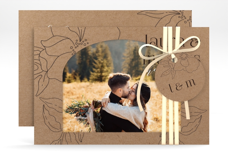 Save the Date-Karte Alpenblume A6 Karte quer hochglanz