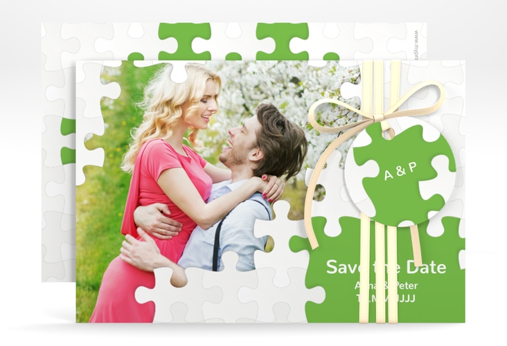 Save the Date-Karte Hochzeit "Puzzle" DIN A6 quer