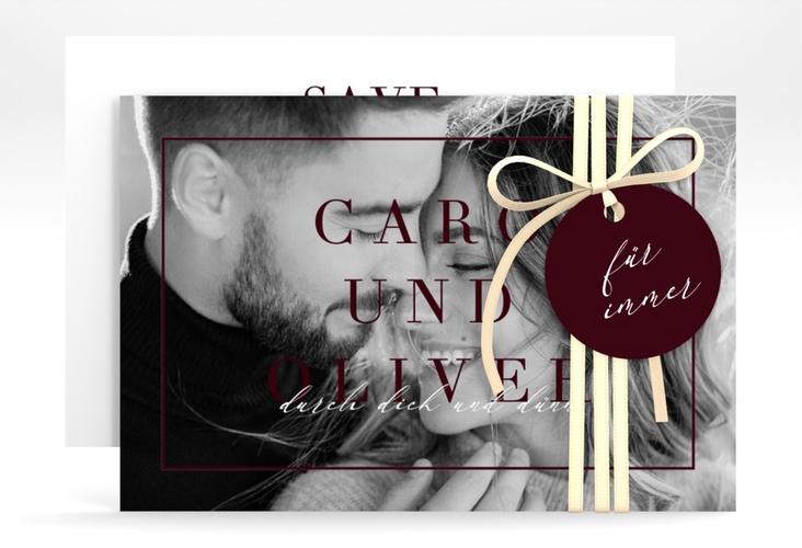 Save the Date-Karte Moment A6 Karte quer rot hochglanz
